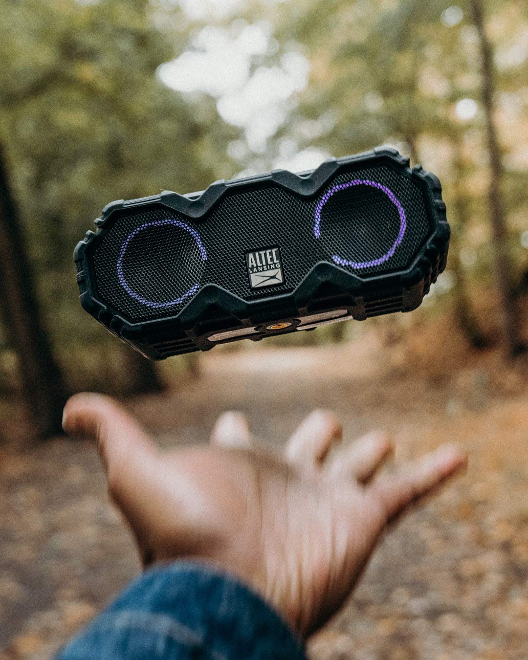Altec Lansing LifeJacket Mini - Waterproof Bluetooth Speaker with Lights, Portable Wireless Speaker for Pool, Beach, Hiking, Sports, Camping, 16 Hour Playtime, Floats in Water