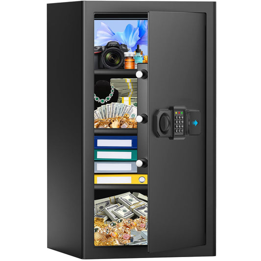 7.0 Cub Extra Large Home Safe Fireproof Waterproof, Digital Fireproof Safe Box with Fireproof Bag, Electronic Keypad and Emergency Keys, Fire Safes for Home File Ammo