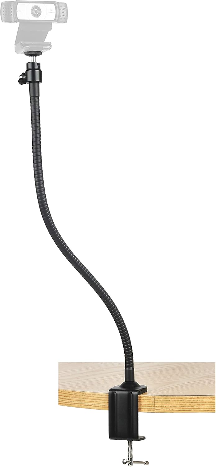 AceTaken C920s C920 C930e C922x C930 C922 C925e C615 25 inches Webcam Mount - Flexible Gooseneck Arm Clamp Stand Tripod