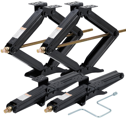 GarveeTech Camper Trailer Stabilizer Leveling Scissor Jacks Set of 4,Car Scissor Lift Jack 4 in-24 in Height Adjustable, 7500 LBS Heavy Duty RV Scissor Jack with Crank Handle for Travel Trailer Camper