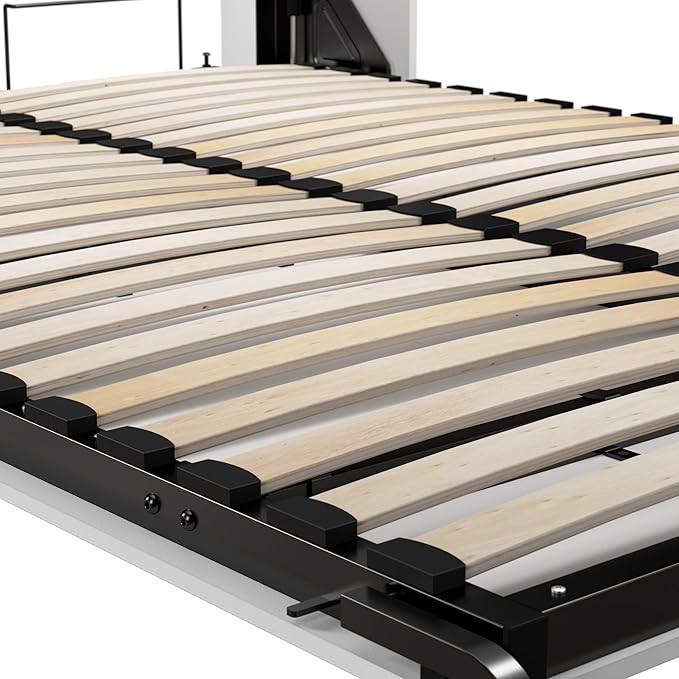 Bestar Claremont 59W Full Murphy Bed in White, Sleeping Arrangement for Multipurpose Area, Bedroom, Guest Room, or Living Room