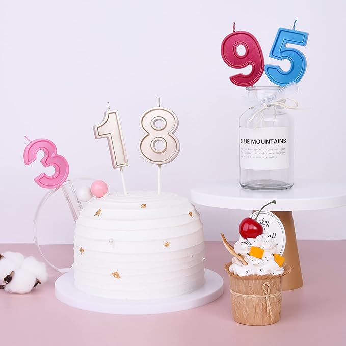 PHD CAKE 2.76 Inch Luxe Rose Gold 1 Number Birthday Candles, Rose Gold Number Candles, Cake Number Candles, Party Celebration