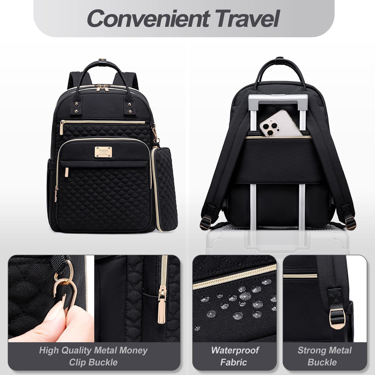 Tealari Backpack Women,15.6 Inch Backpack Backpack,College Laptop for Laptop for Work,Water Resistant Travel Bookbag