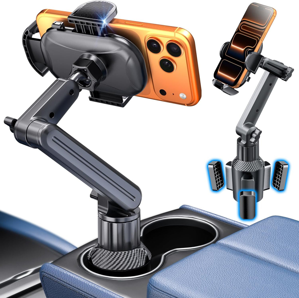 eSamcore 15" 17/16/ 15, 4.7-7 Cup Holder Phone Holder, Height Car Cup Holder Phone Mount Heavy-Duty Holders for Your