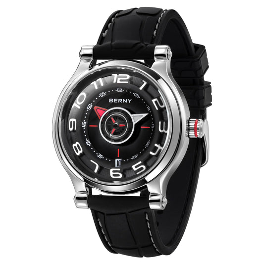 BERNY Mechanical Watch for Men Automatic Movement Miyota 8215 Multifunction Calendar Luminous Hands Exhibition Back Cover 5ATM Waterproof