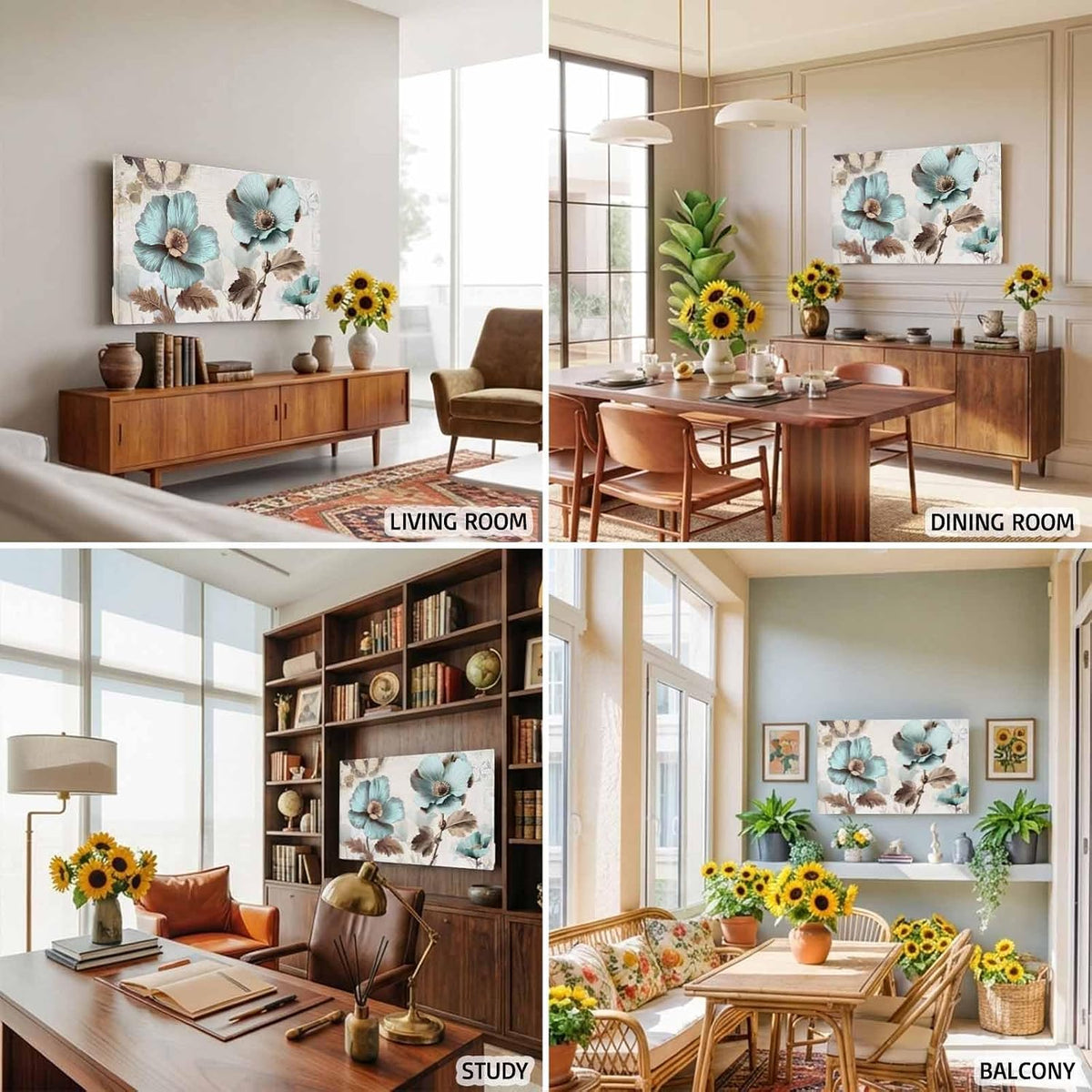 Singingin 85 Inch, Victorian Style Broccoli Butterfly TV Dust Cover Blue Flowers Plant Computer Monitor Cover Dustproof