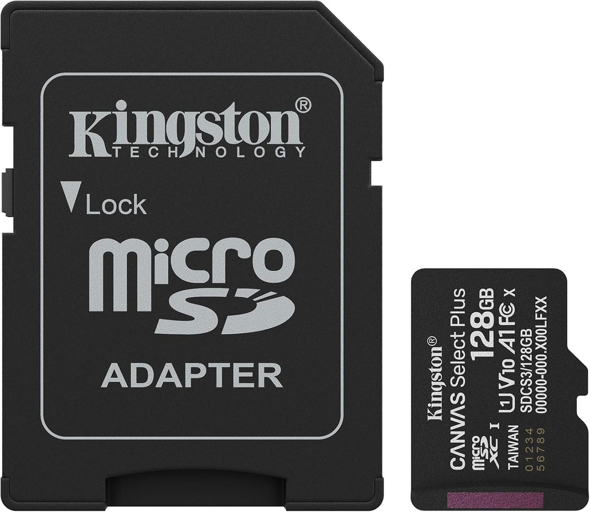 Kingston 128GB 150MB/s 10, U1, V10, A1 SDCS3/128GB Canvas Select Plus microSD Card | Up to | Class UHS-I, |