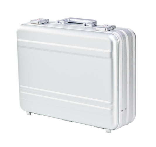 urecimy Metal Briefcase for Men, Locking Aluminum Case, Large Suitcase for Valuables, UAV/Gun Cases, Display Box, Lockbox for Money, with Removable Interior and Sponges (Silver, 18.1X13.8X6.1 Inch)