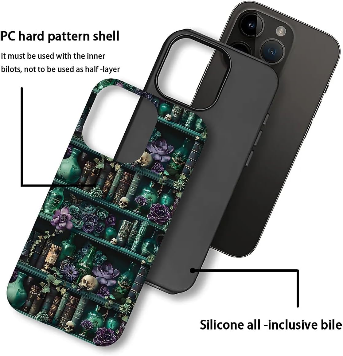 DAIZAG 16 2 1 Compatible with iPhone Pro Max Case,The Magician's Bookshelf in Heavy Duty Shockproof Rugged Hard PC+Soft