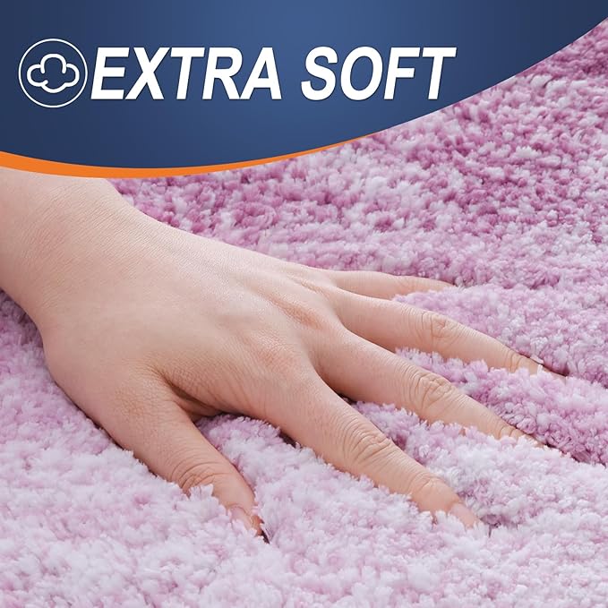 OLANLY Bathroom Rugs Mat 30x20, Extra Soft Absorbent Microfiber Bath Rugs, Rubber Backing, Quick Dry, Washable Bath Mats for Bathroom Floor, Tub and Shower, Home Decor Accessories, Pinkish-Purple