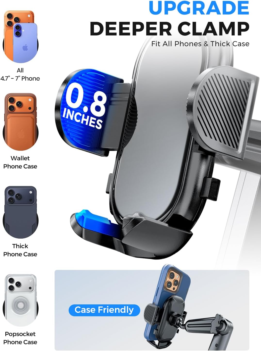 eSamcore 15" 17/16/ 15, 4.7-7 Cup Holder Phone Holder, Height Car Cup Holder Phone Mount Heavy-Duty Holders for Your