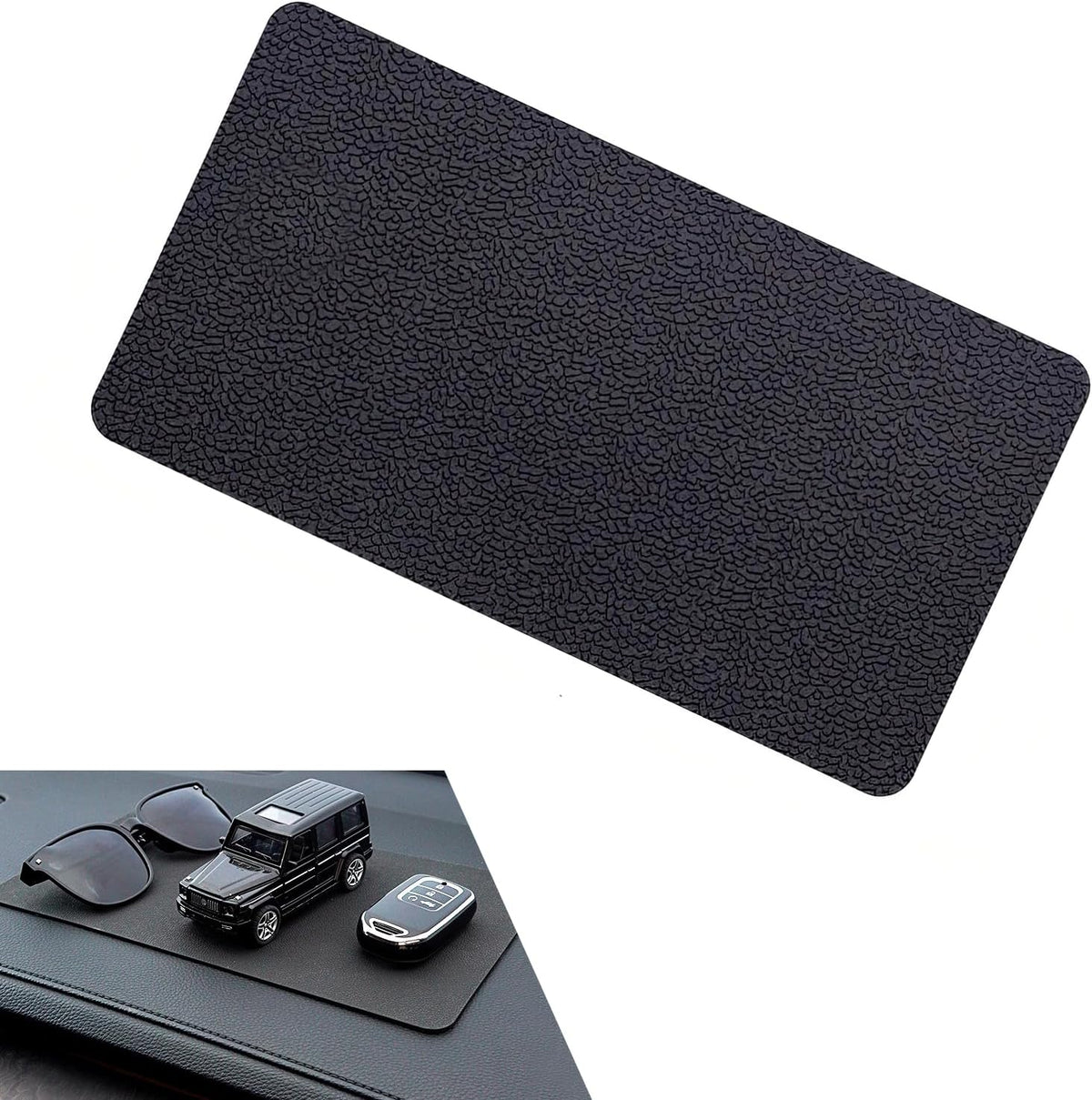 Foelony 10.7" 5.9" Car Dashboard Anti-Slip Pad, x Non-Slip Heat Resistant Dash Mat, Multifunctional Adhesive Dashboard
