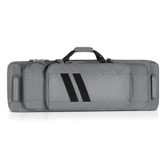Savior Equipment Specialist Series Tactical Double Long Gun Bag Case Backpack 4 Pistol Handgun Storage, Lockable Zippers, Padded Drag Handles, w/Adjustable Shoulder Strap, 36 Inch SW Gray