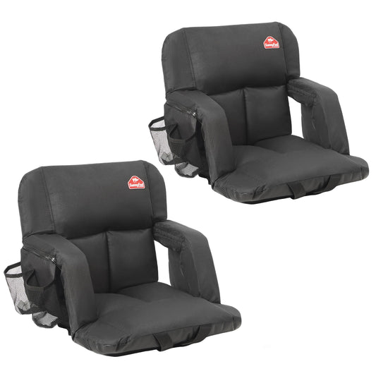 SUNNYFEEL Stadium Seat with Back Support Thick Cushion 6 Reclining Positions 264lbs Capacity Sofa Style Design with Side Pockets for Camping Beach Picnic Sports