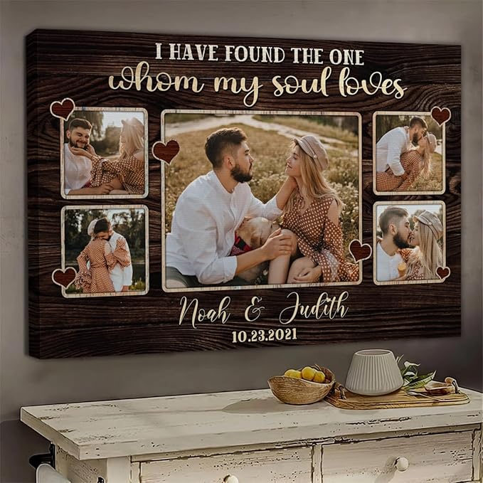 Dem Canvas Personalized Canvas Prints, Couple Romance & Wedding Gifts - Custom Canvas for Anniversary, Engagement & Valentine (18x12)