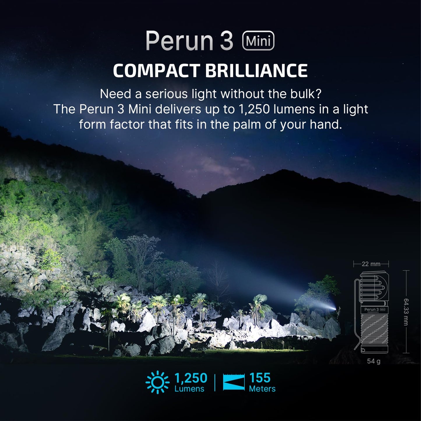 OLIGHT Perun 3 Mini Premium Headlamp 1250 Lumens with Type-C Charging Box, Rechargeable Headlight with Red Light bundle with IMINI 2 EDC Rechargeable Keychain Flashlight, 50 Lumens Compact and Portabl