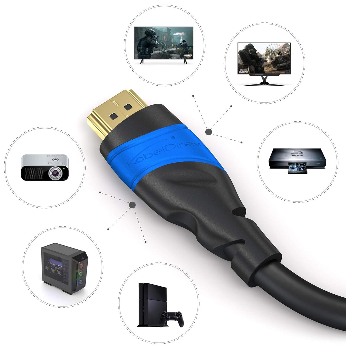 8K 4K 15ft (0.5ft75ft) 10K/8K@60Hz/4K@120Hz PS5, KabelDirekt / HDMI Cable & More HDMI Cables German-Engineered HDMI