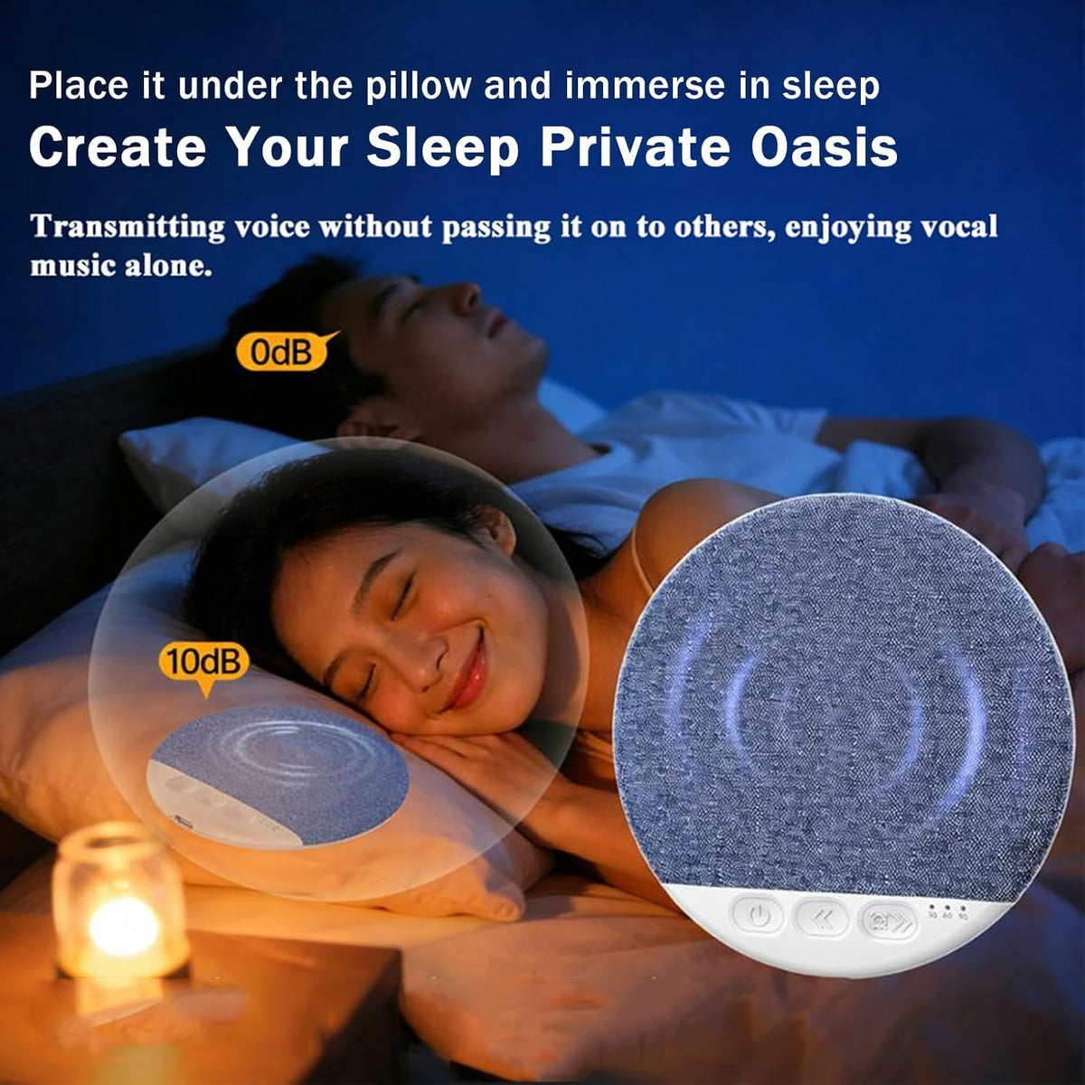 Generic 6.0 (1pcs) Ultra-Thin Bluetooth Pillow Speaker with Bluetooth - Bone Conduction Technology, Sleep Pillow