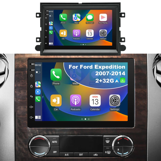 Car Radio for Ford Expedition 2007-2014, Explorer 2006-2010, Fusion 2006-2009, Edge 2007-2010, Taurus 2008-2009, Shelby GT500 2007-2009, Touch Screen Stereo Upgrade Wireless Carplay Android Auto