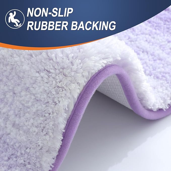 OLANLY Bathroom Rugs Mat 40x24, Extra Soft Absorbent Microfiber Bath Rug, Rubber Backing, Quick Dry, Machine Washable Bath Mats for Bathroom Floor, Tub and Shower, Home Decor Accessories, Light Purple