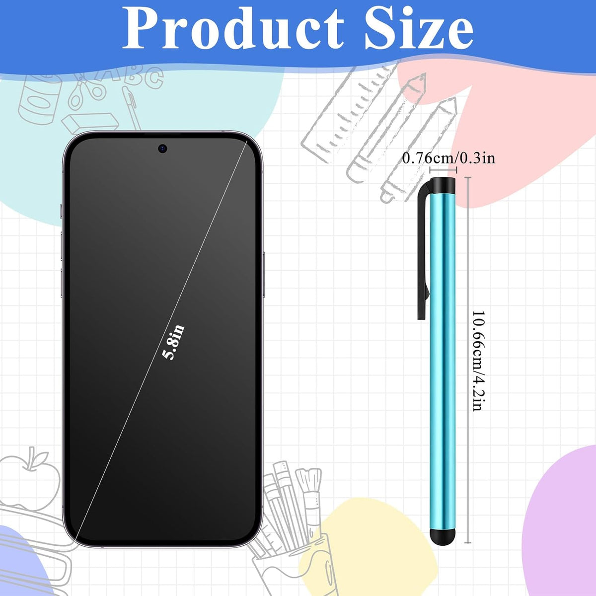 Exclaith 150 10 Pcs Styluses Pens for Touch Screens Universal Stylus Compatible with Touch Screens Capacitive Stylus