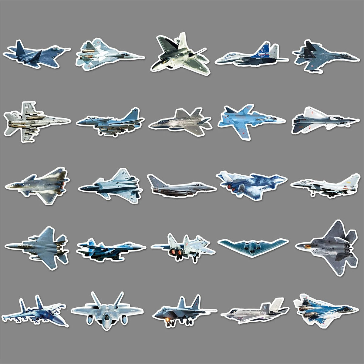 LYLSDSB 50Pcs Fighter Jet Plane Stickers - Vinyl Waterproof for Laptops, Bikes, Cars & More