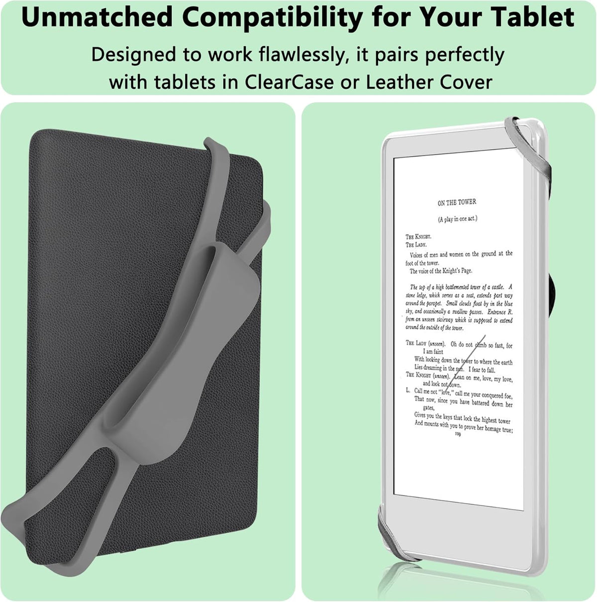 Fotbor 3 Pack 4.7-8" Ergonomic Hand Strap for Kindle & Tablets - Lying Reading Essential - Non-Slip Anti-Fall