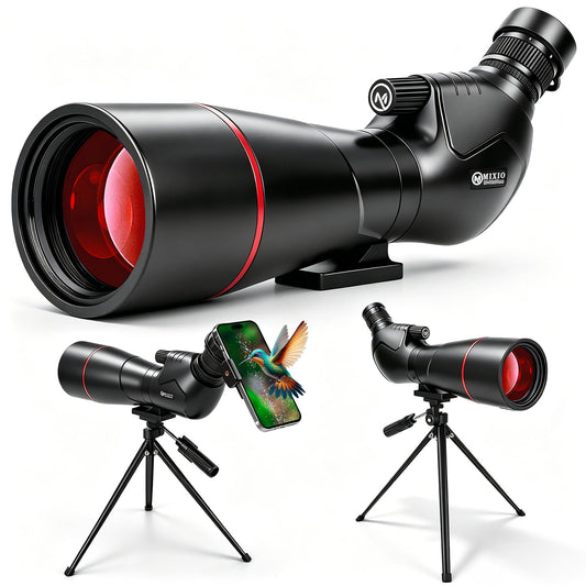 Spotting Scope 20-60x80 with Tripod Carrying Bag&Phone Adapter BAK4 High Definition Waterproof Spotter Scopes Essentials for Hunting Camping Cruise Travel Bird Watching Target Shooting