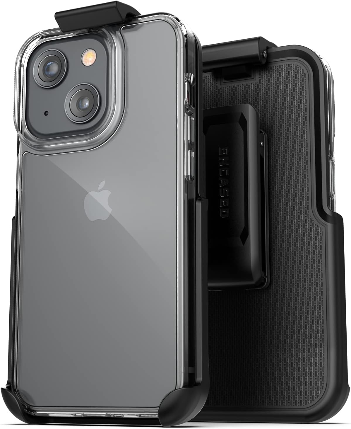 ENCASED 13 Designed for iPhone Case with Belt Clip Holster - Clear