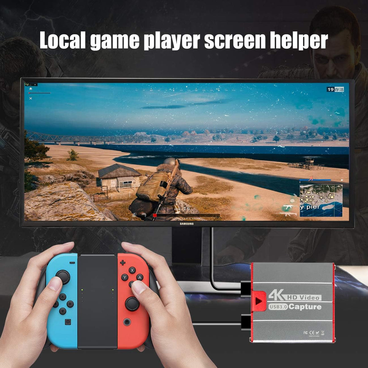 Mirabox USB3.0 4K 1080P 60FPS PS4 HDMI Video Capture Card, HD Game Capture Device Cam Link with HDMI Passthrough Work