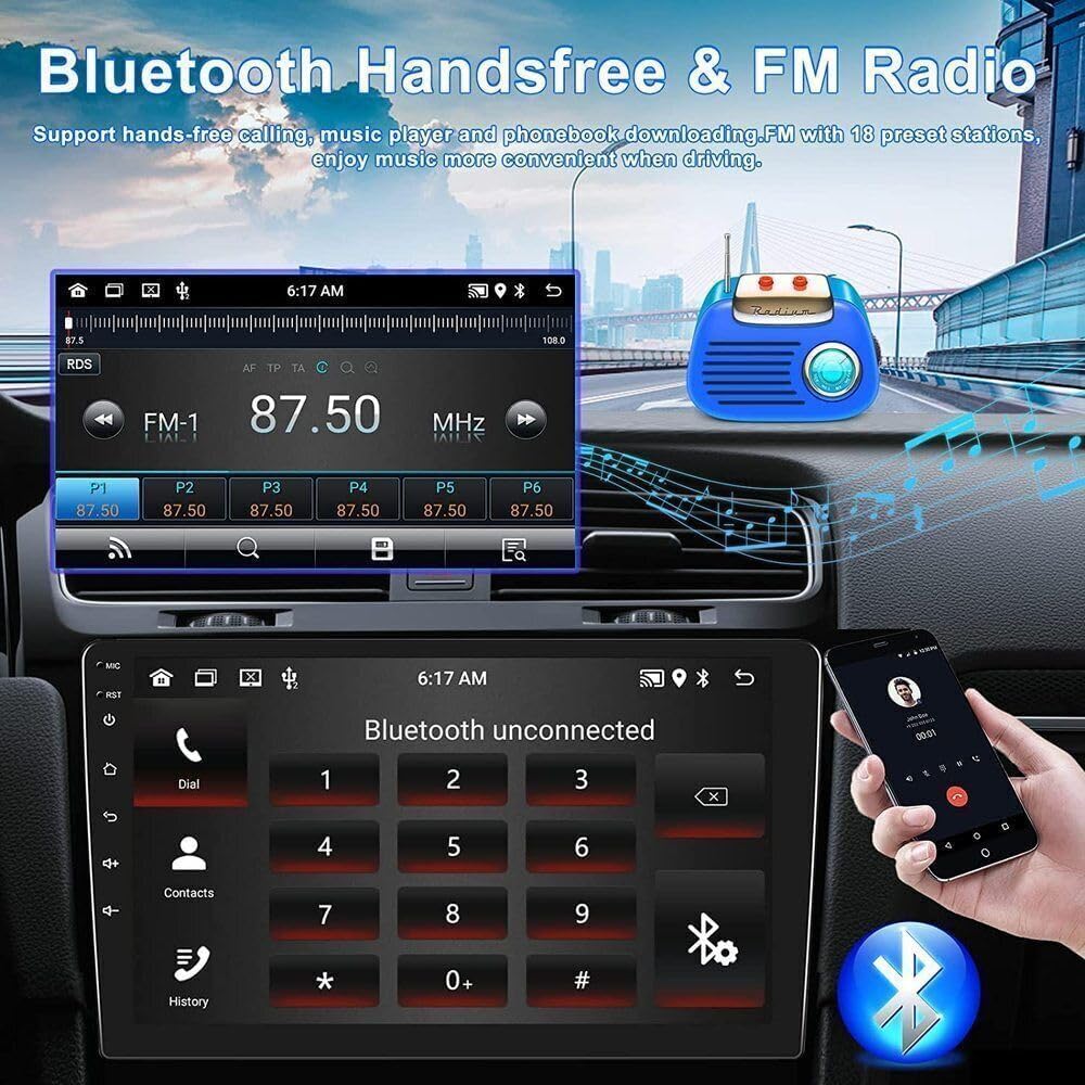 Slakerbe Android 14 Double Din Car Stereo Radio Compatible with Ford F250 F-350 1999-2004, 2G+32G 7" Touchscreen Car Radio w/Wireless Carplay Android Auto GPS WiFi Bluetooth RDS SWC Mic Backup Camera