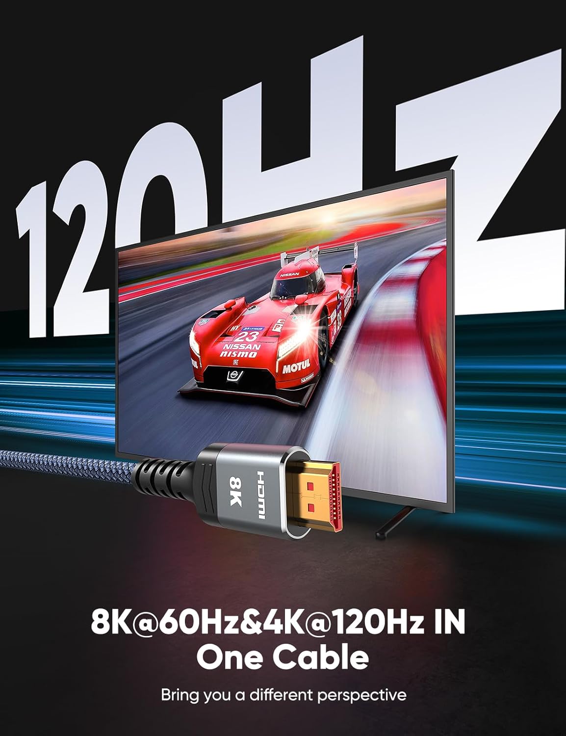 8K 2.1 3.3FT/1M 2-Pack, 48Gbps Cord-4K120 144Hz 8K60Hz 3090 HDR10 4:4:4 2.2&2.3 Highwings HDMI Cable High Speed HDMI