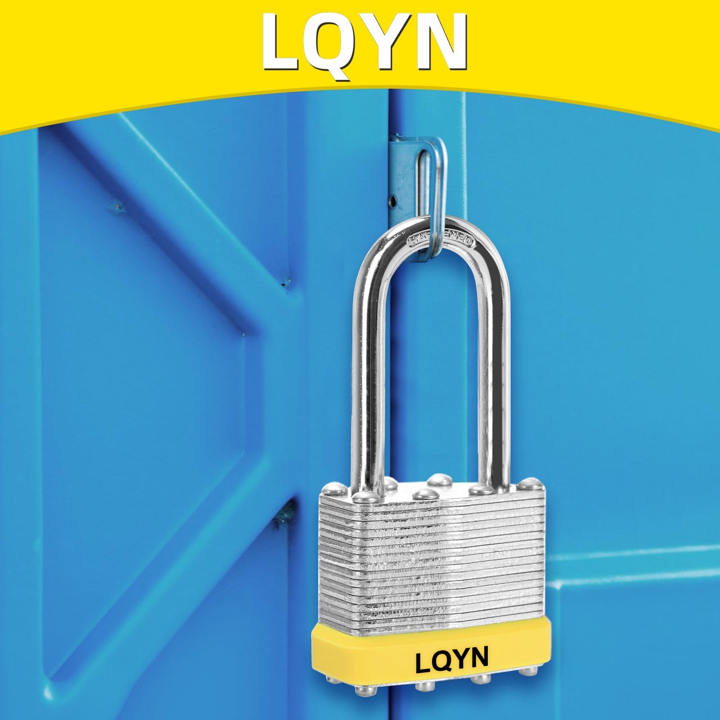 Padlocks with Same Key, LQYN 48 Pcs Laminated Keyed Padlock (1-9/16", 40mm), Keyed Alike Locks, Long Shackle, for Storage Locker, Hasp Latch, Toolbox, Sheds