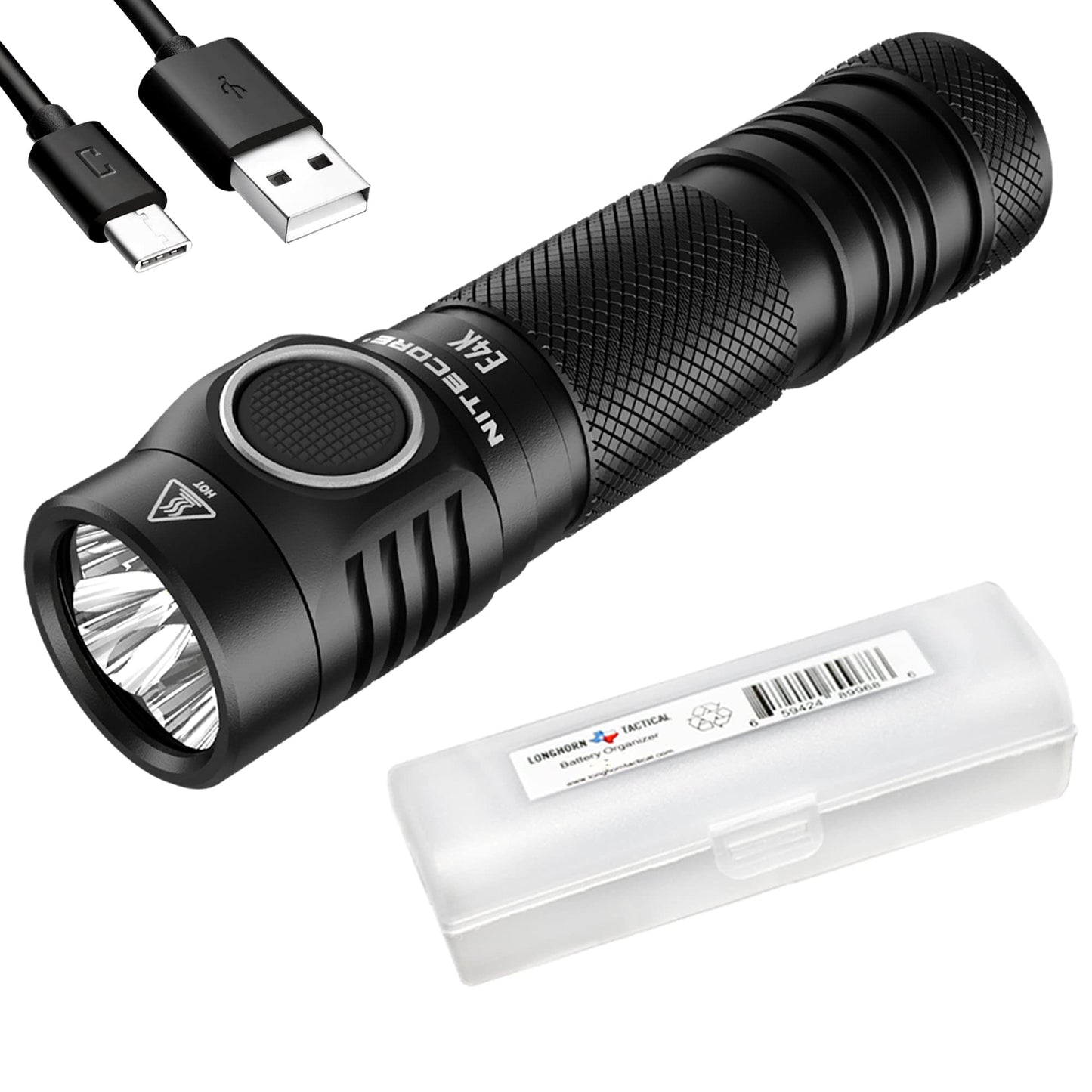 Nitecore E4K 4400 Lumen EDC Compact Rechargeable Flashlight with LumenTac Organizer