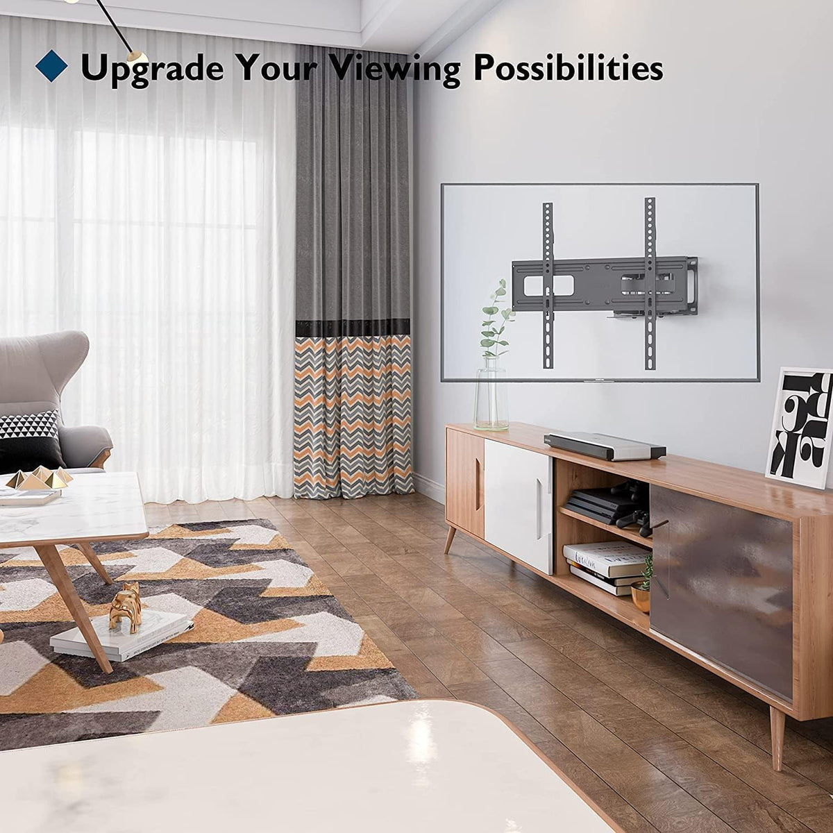 BONTEC 23-70 Inch 99 lbs, 400x400mm, 16" Full Motion TV Wall Mount for TVs, Hold up to Max VESA Swivel Tilt Dual Arms