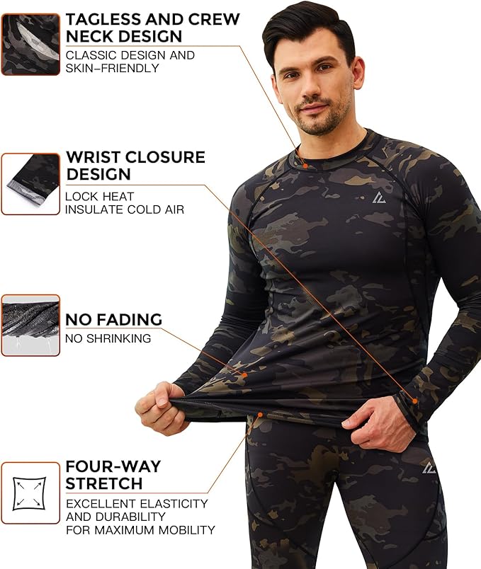 CL convallaria Thermal Underwear Long Johns Set Mens Winter Gift Hunting Gear Sport Base Layer Bottom Top