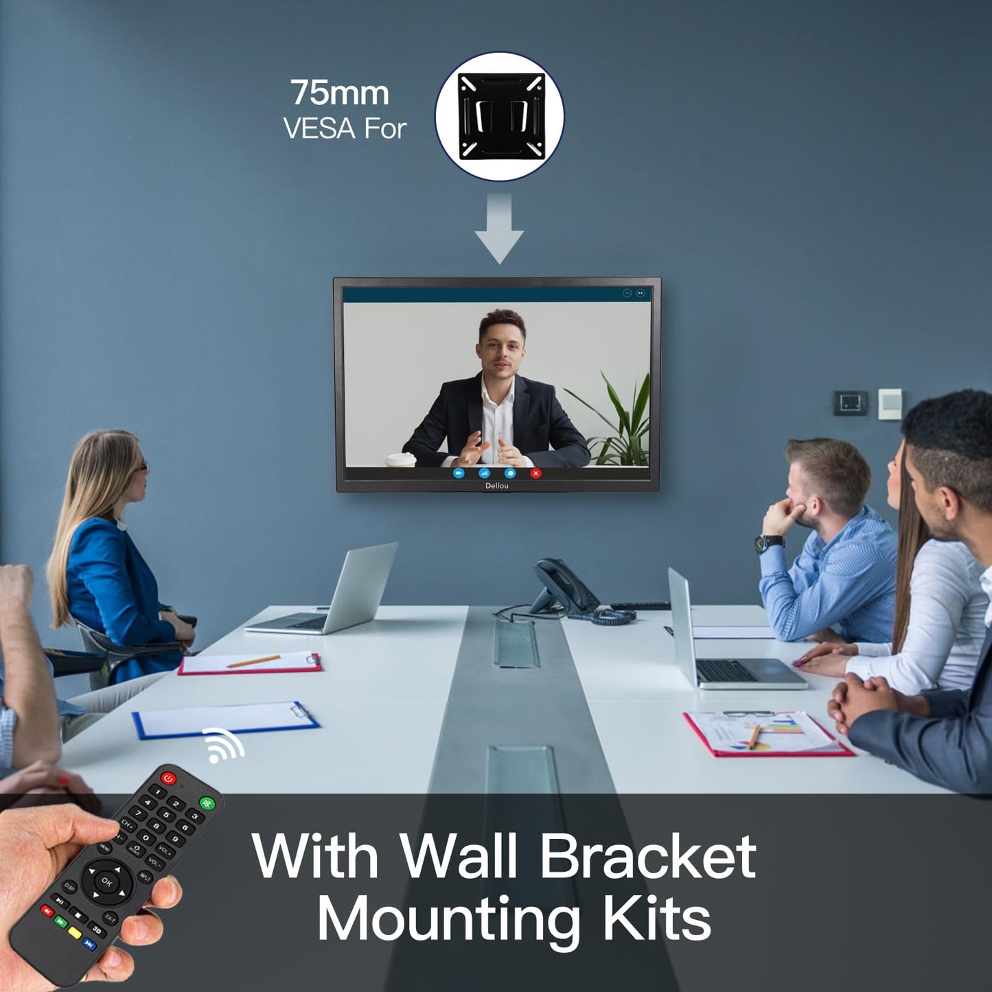 Elweyoo 19 inch Touch Screen Monitoring LCD Display Security Camera Monitor Multi-Function Interface HDMI, AV, BNC, VGA, USB, PC Input CCTV Computer Monitor Built-in Speaker 1440x900 Resolution