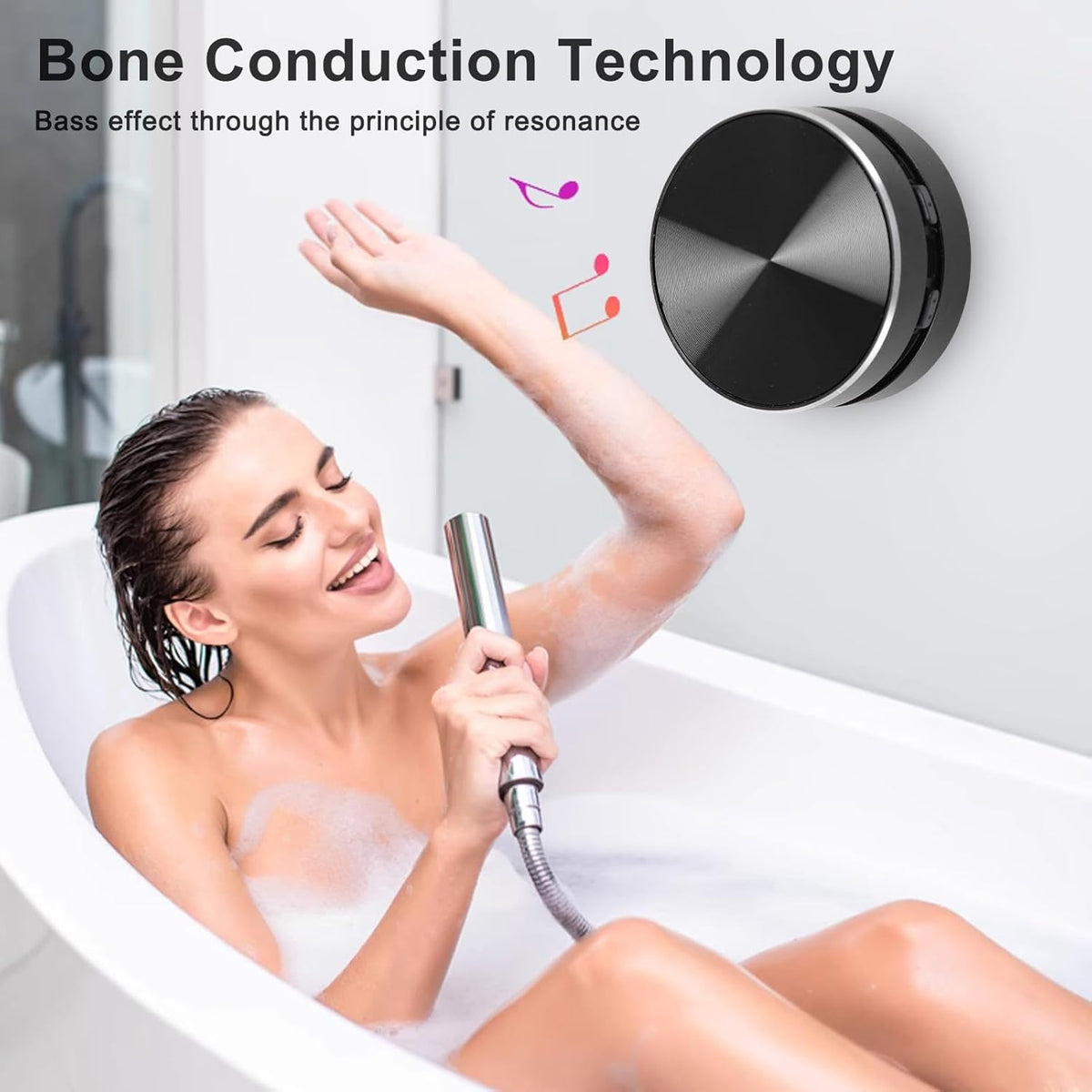 Sanpyl Ultra Mini Bone Conduction Speakers, Turn Anythin into Speaker with Suction Cup, Stereo Bass Portable Small True