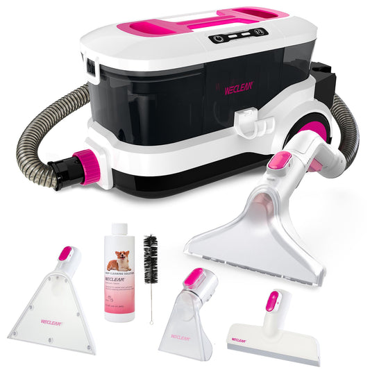 WECLEAN C4 Portable Carpet Cleaner Machine, Stand Up Upholstery Cleaner with 18KPa Powerful Suction, 800W Spot Cleaner for Pet Stains, Carpet, Rug, Couch and Car Interior, Dual Tank System, Pink