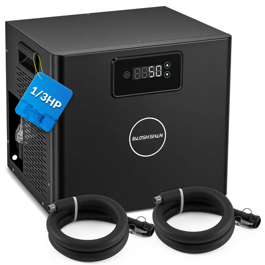 BAOSHISHAN 1/3 HP Cold Plunge Chiller for Ice Bath Tubs, Indoor Water Chiller with Built-in Filter & Pump, Consistent Temperature Control Down to 42°F for Post-Workout Muscle Recovery, Easy Setup