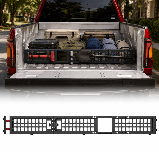 60"-70" Adjustable Truck Bed Divider for Full Size Truck, Cargo Divider for Pickup Truck Bed, MOLLE Panel, Fits Ford F150 Chevy Silverado Gmc Sierra Toyota Jeep Powder Coated Carbon Steel No Drilling