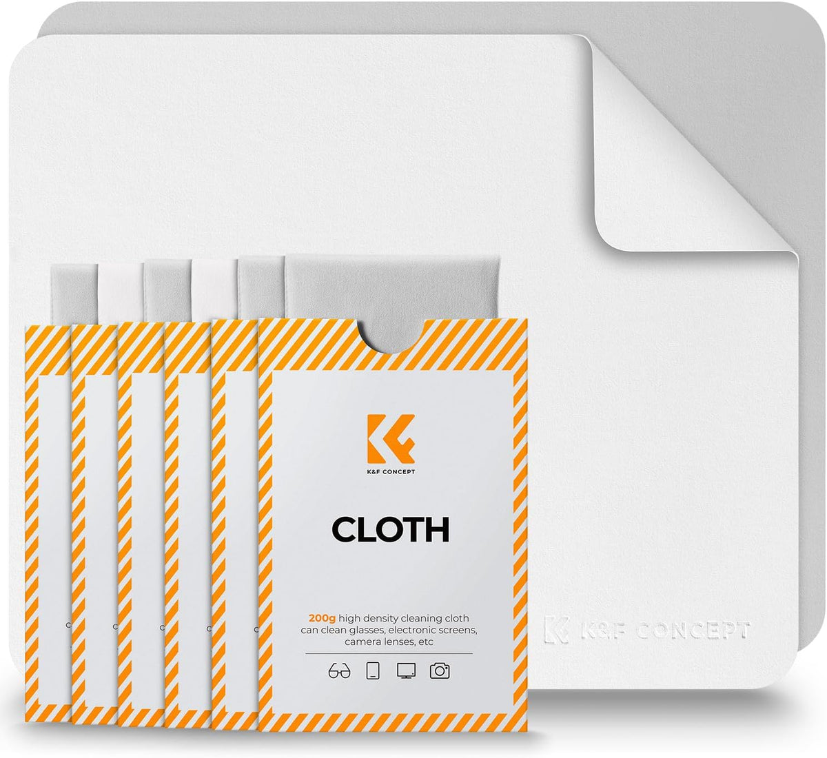 6 Pack Headset, K&F CONCEPT Lens Cleaning Cloth | Microfiber Cleaning Cloth | Glasses Cleaning Cloths | Eyeglass Lens