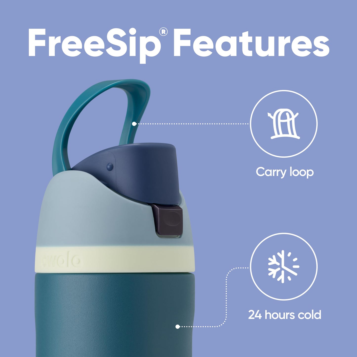 Owala FreeSip Insulated Stainless Steel Water Bottle with Straw, BPA-Free Sports Water Bottle, Great for Travel, 24 Oz, Denim,Pack of 15