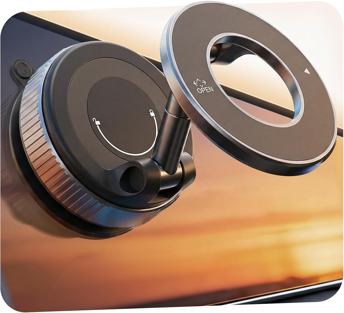 E EAKSON 360 17 16 15 14 13 12 Magnetic Suction Cup Phone Mount for Magsafe, Adjustable Magnetic Car Phone Holder