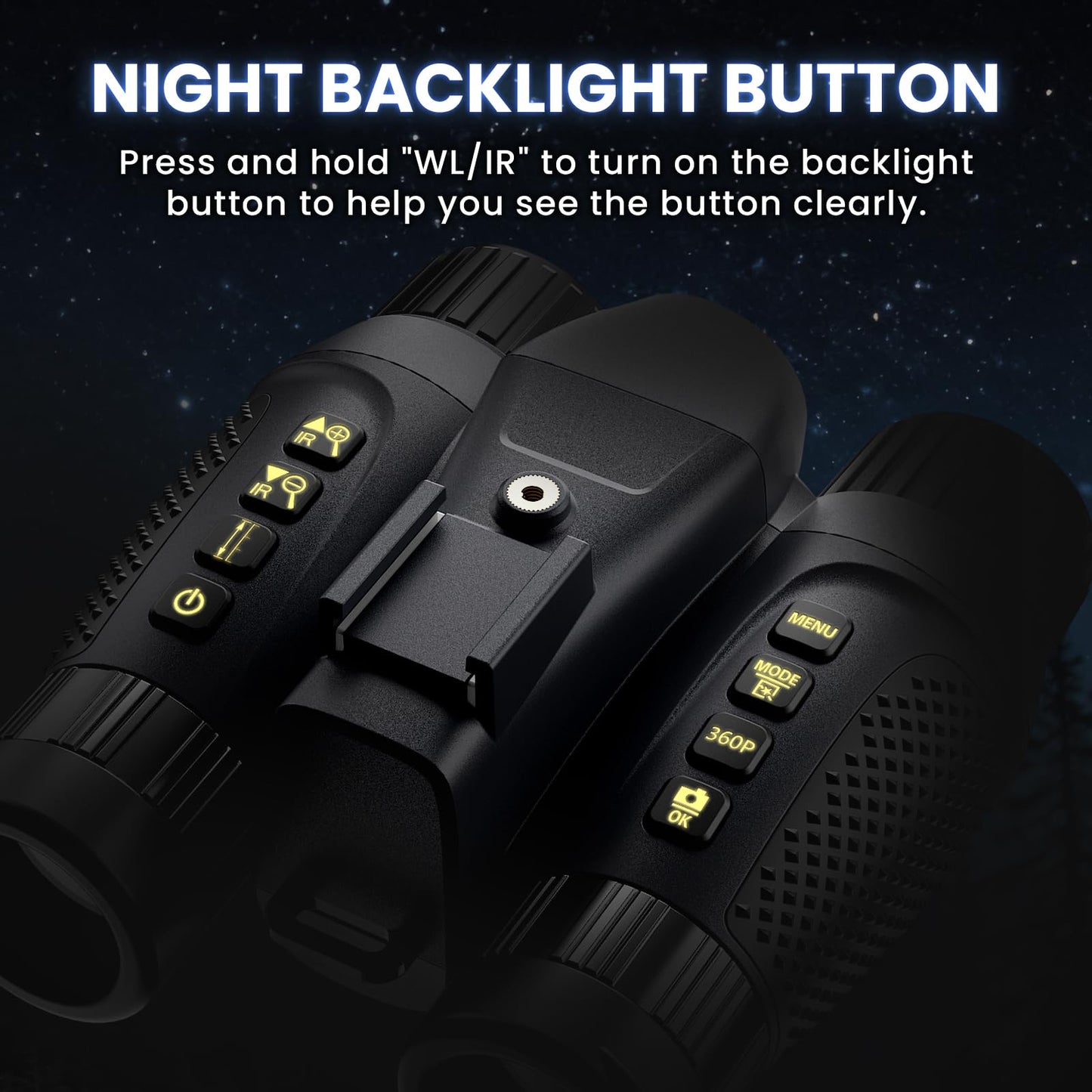 3D Head-Mounted Night Vision Goggles White Light Supplemental Lighting Infrared Night Vision Binoculars Stealth 850nm IR NVG Manual Focus & 8X Digital Zoom 10°FOV，TF Card Included