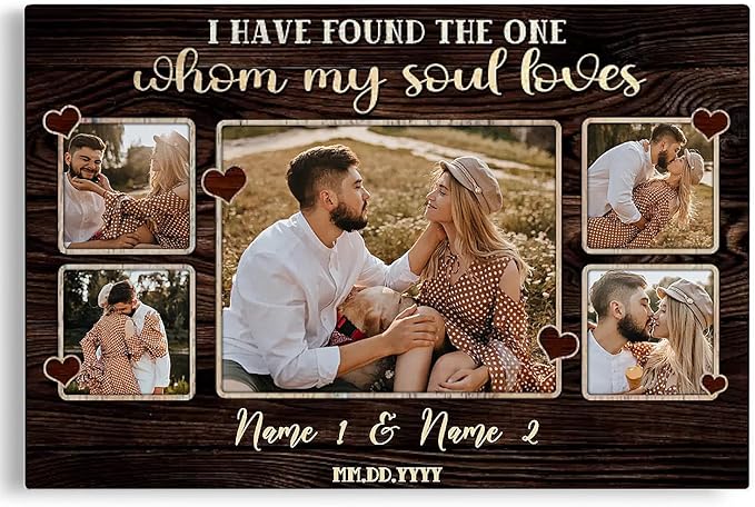 Dem Canvas Personalized Canvas Prints, Couple Romance & Wedding Gifts - Custom Canvas for Anniversary, Engagement & Valentine (18x12)