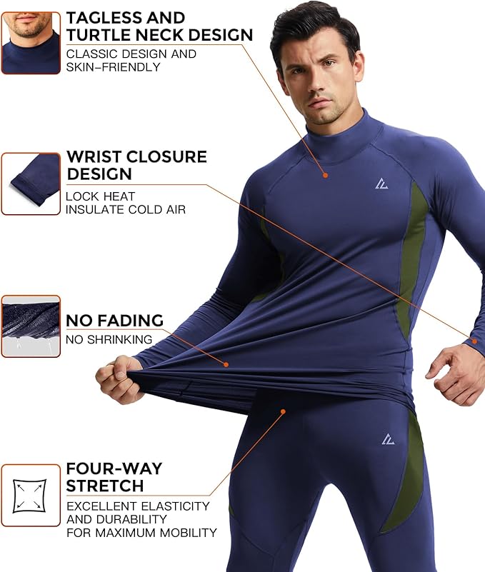 CL convallaria Thermal Underwear Long Johns Set Mens Winter Gift Hunting Gear Sport Base Layer Bottom Top