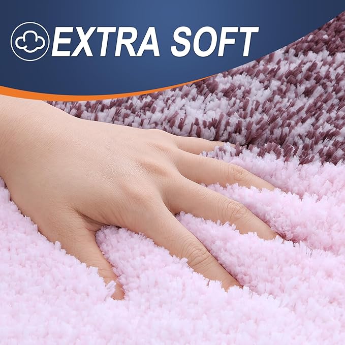 OLANLY Bathroom Runner Rugs 47x17, Extra Soft Absorbent Microfiber Bath Rugs, Rubber Backing, Quick Dry, Machine Washable Bath Mats for Bathroom Floor, Tub and Shower, Home Decor Accessories, Mauve