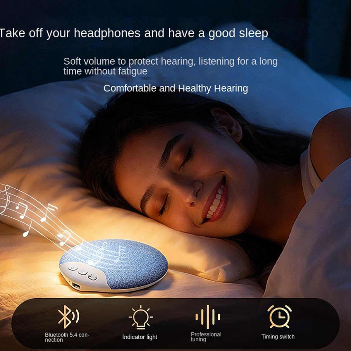 Generic 200mAh, Flat Under Pillow Speakers, Flat Bone Conduction Design, Sleep Pillow Speaker, White Noise Sleep Timer