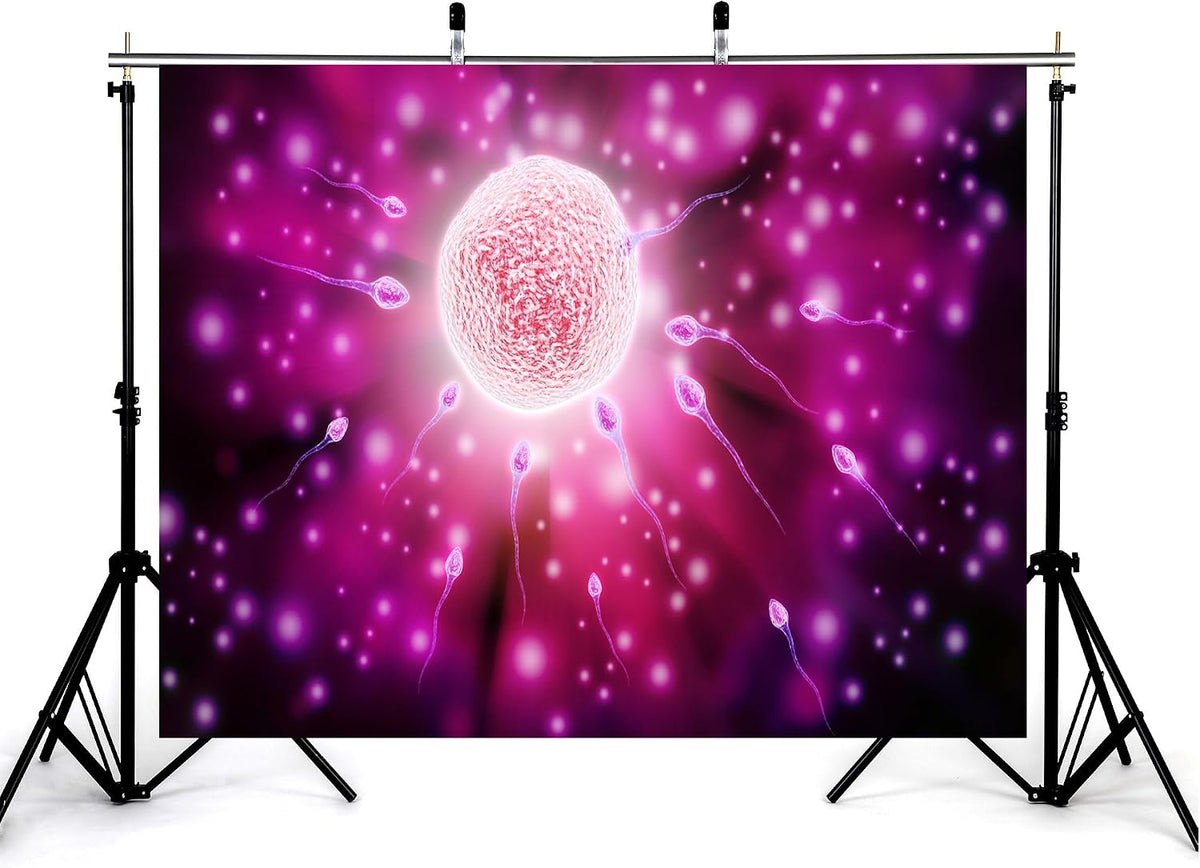 KeyWork 5x4ft Fertilization Science Illustration Backdrop Reproductive Biology Photography Background for Health Fair